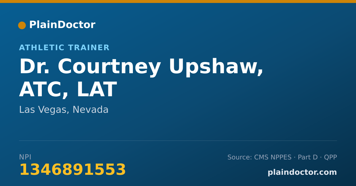 Shareable card for Courtney Upshaw, ATC, LAT - Athletic Trainer, Las Vegas, NV