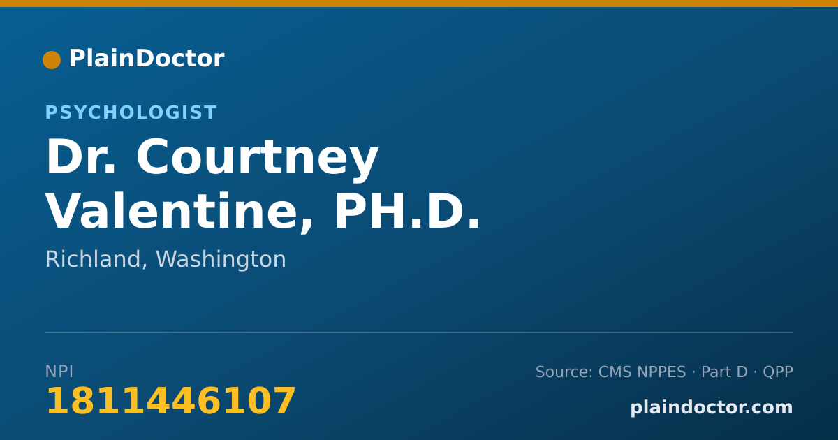 Shareable card for Courtney Valentine, PH.D. - Psychologist, Richland, WA
