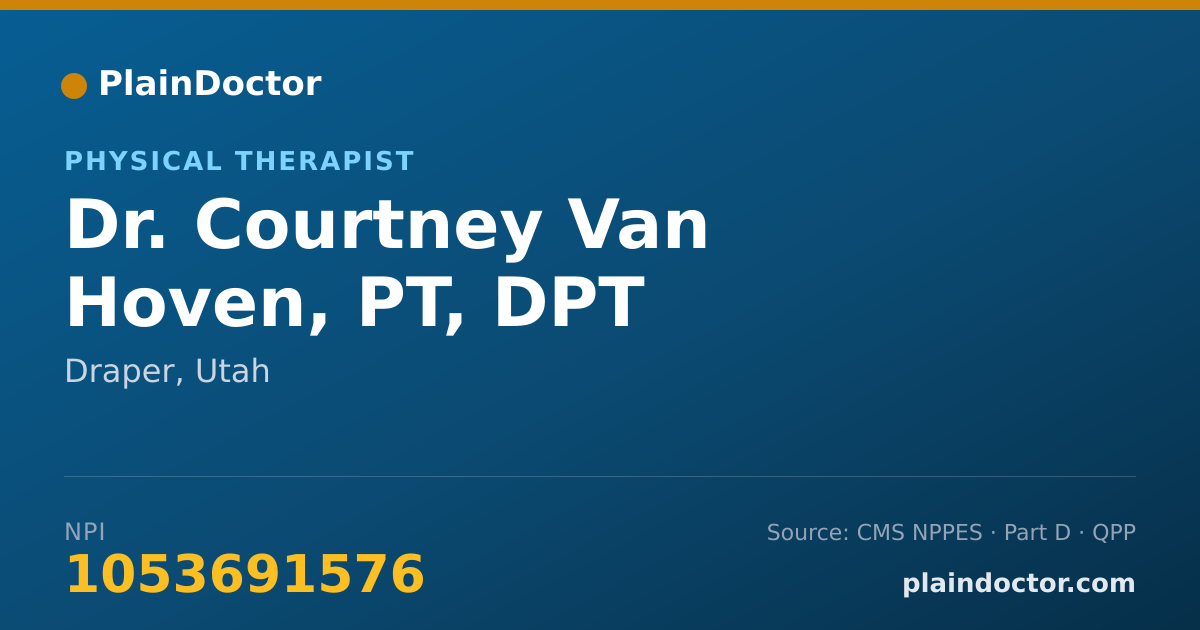 Shareable card for Courtney Van Hoven, PT, DPT - Physical Therapist, Draper, UT