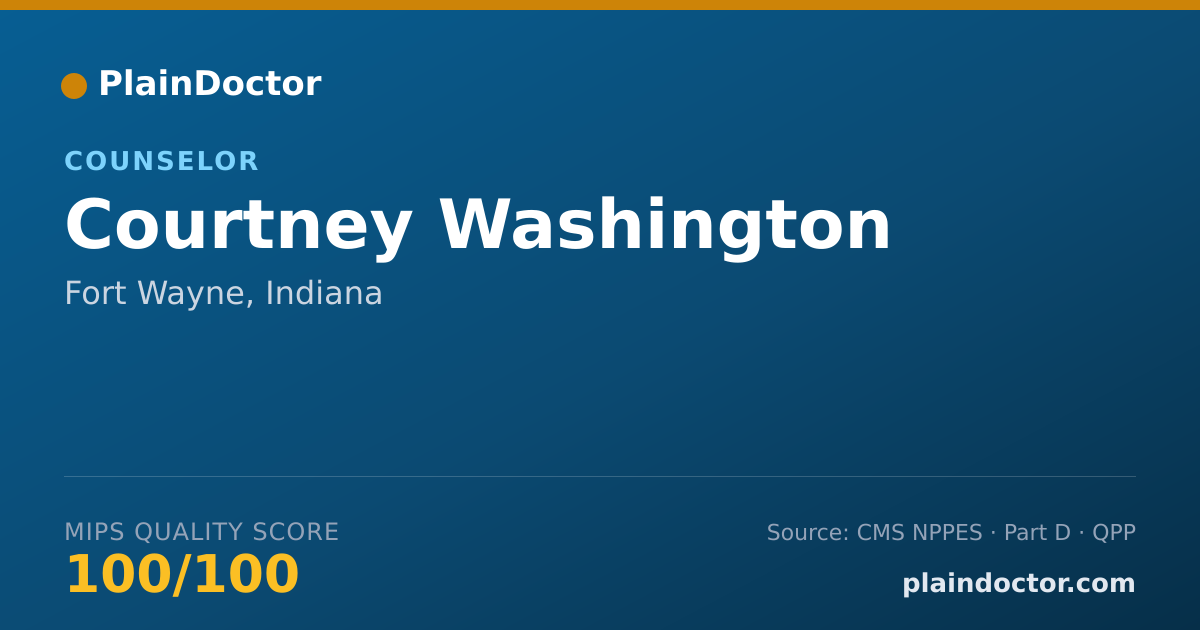 Shareable card for Courtney Washington - Counselor, Fort Wayne, IN