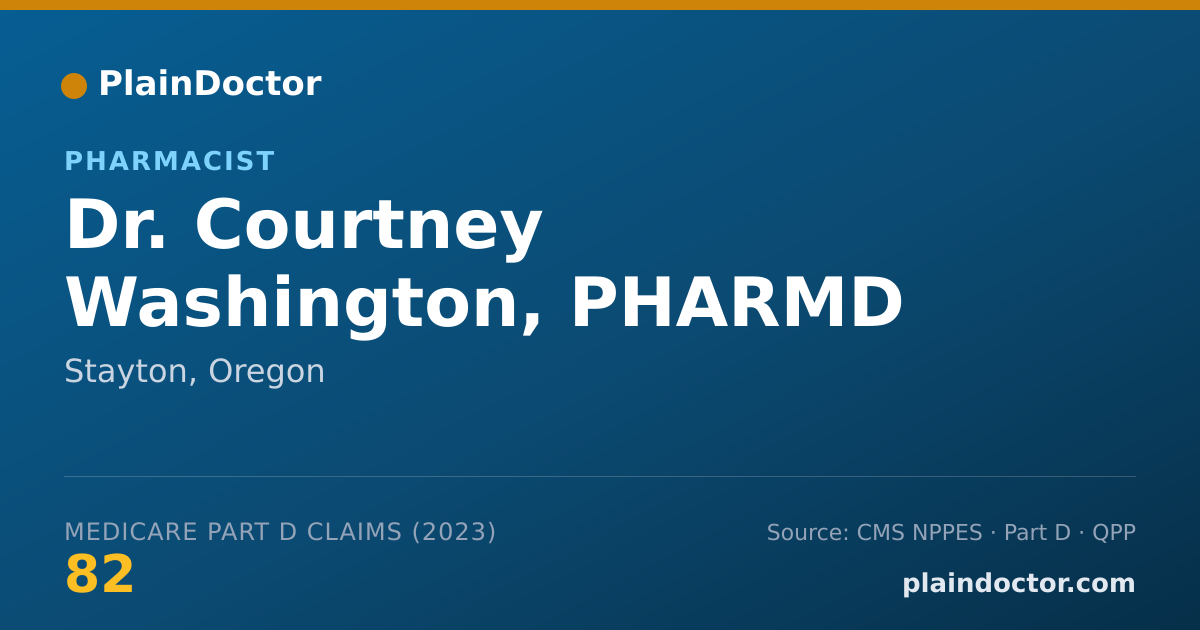Shareable card for Courtney Washington, PHARMD - Pharmacist, Stayton, OR