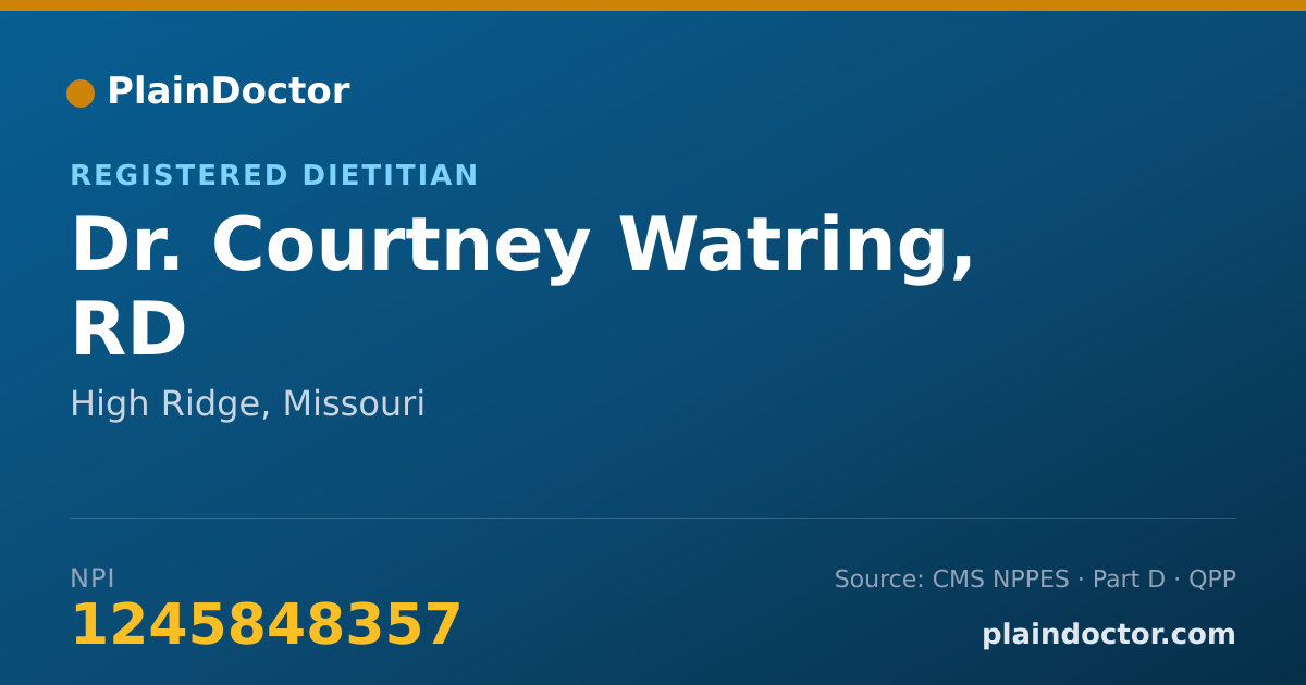 Shareable card for Courtney Watring, RD - Registered Dietitian, High Ridge, MO