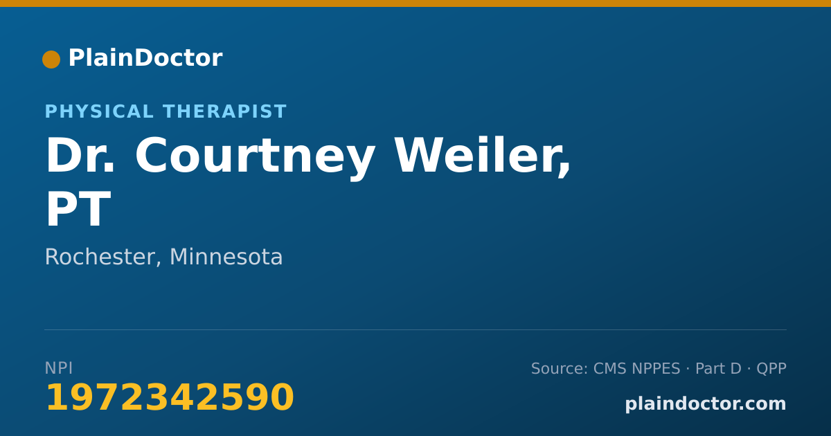 Shareable card for Courtney Weiler, PT - Physical Therapist, Rochester, MN
