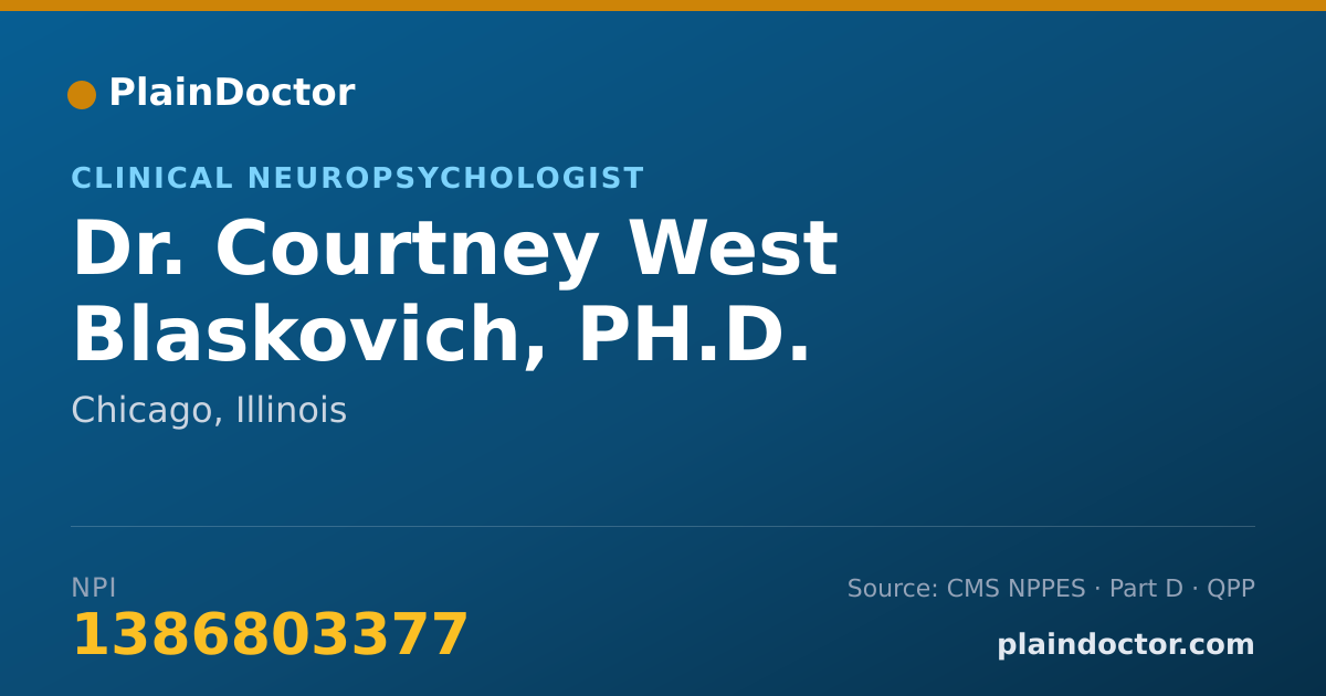 Shareable card for Courtney West Blaskovich, PH.D. - Clinical Neuropsychologist, Chicago, IL