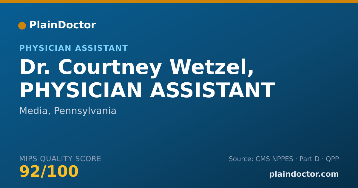 Shareable card for Courtney Wetzel, PHYSICIAN ASSISTANT - Physician Assistant, Media, PA