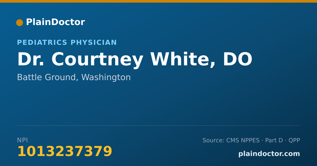 Shareable card for Courtney White, DO - Pediatrics Physician, Battle Ground, WA