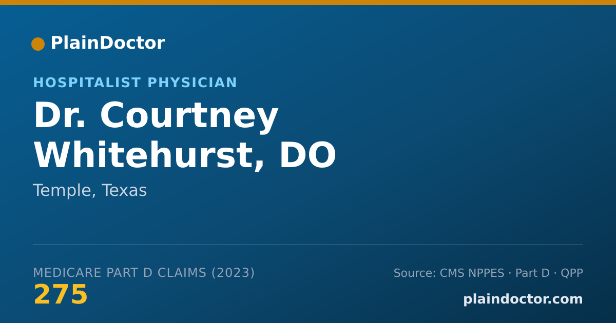 Shareable card for Courtney Whitehurst, DO - Hospitalist Physician, Temple, TX