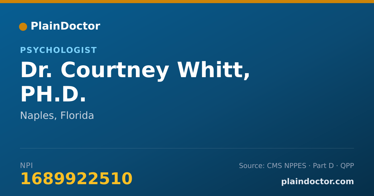 Shareable card for Courtney Whitt, PH.D. - Psychologist, Naples, FL