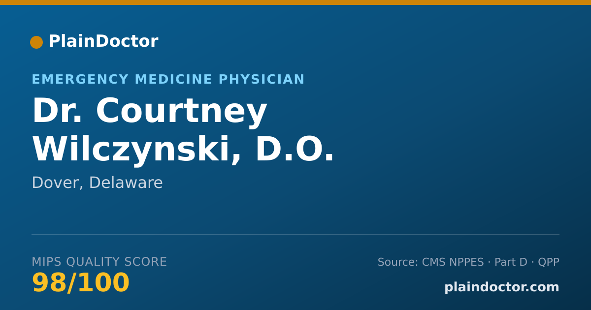 Shareable card for Courtney Wilczynski, D.O. - Emergency Medicine Physician, Dover, DE