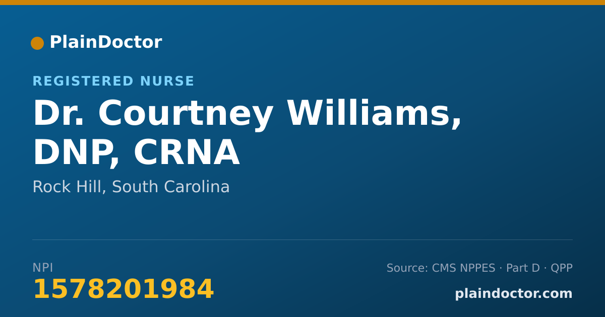 Shareable card for Courtney Williams, DNP, CRNA - Registered Nurse, Rock Hill, SC