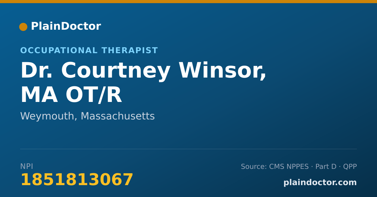 Shareable card for Courtney Winsor, MA OT/R - Occupational Therapist, Weymouth, MA