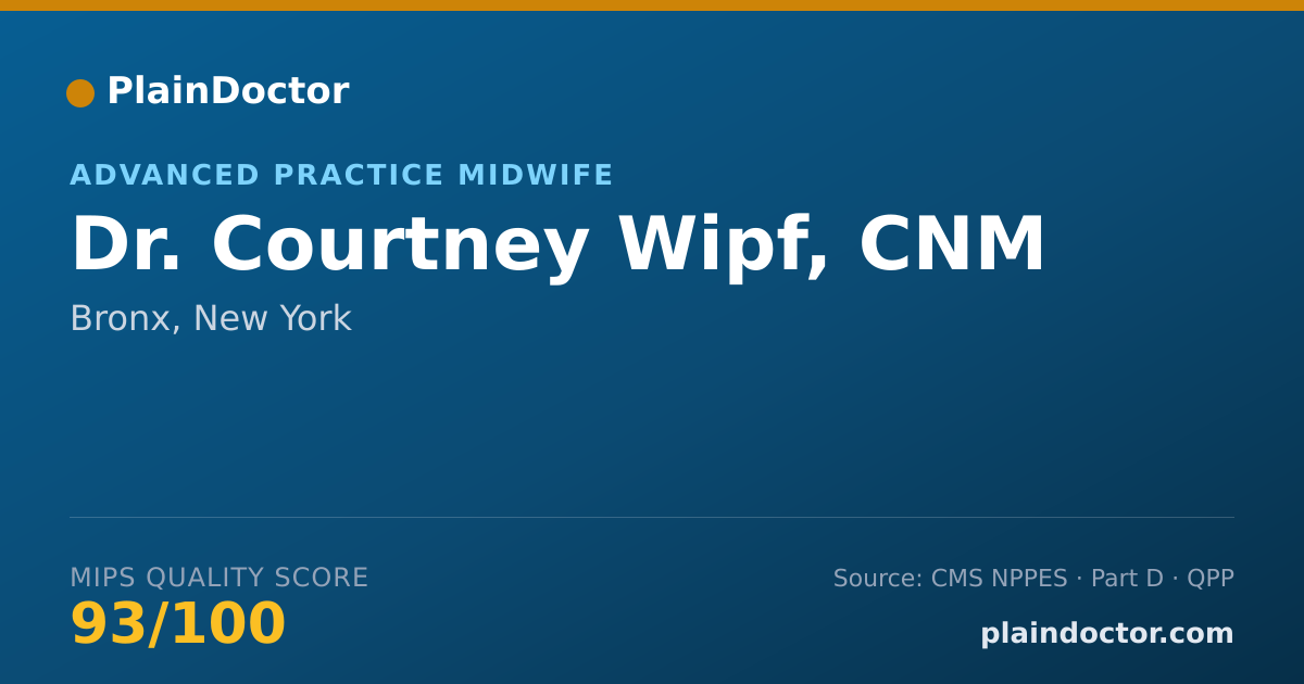 Shareable card for Courtney Wipf, CNM - Advanced Practice Midwife, Bronx, NY