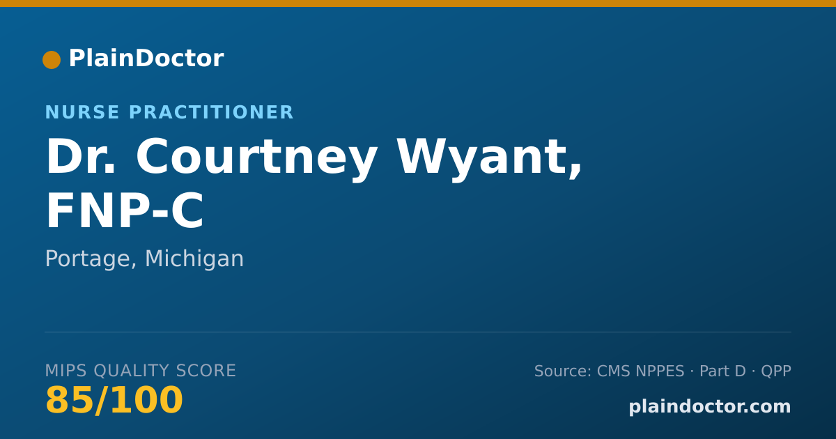 Shareable card for Courtney Wyant, FNP-C - Nurse Practitioner, Portage, MI