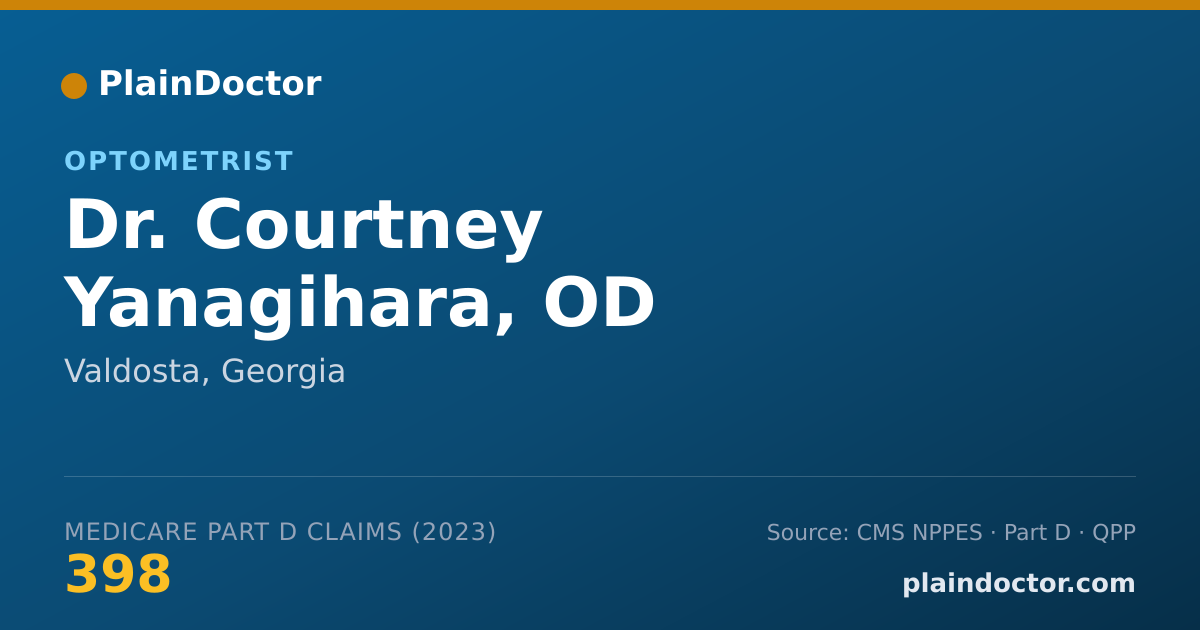 Shareable card for Courtney Yanagihara, OD - Optometrist, Valdosta, GA