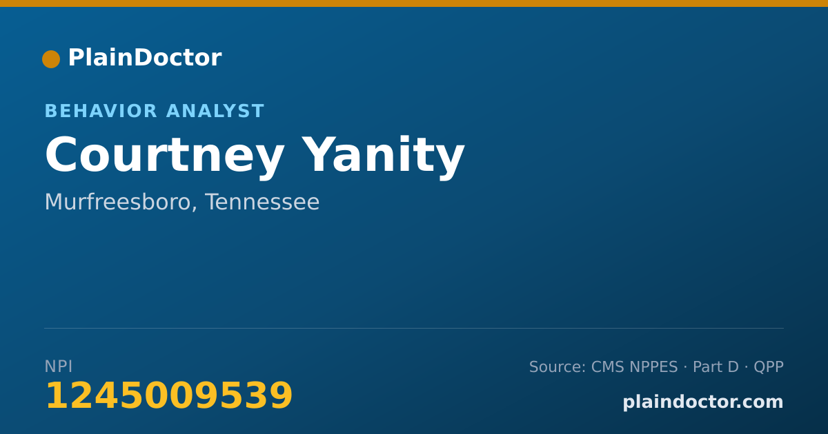Shareable card for Courtney Yanity - Behavior Analyst, Murfreesboro, TN