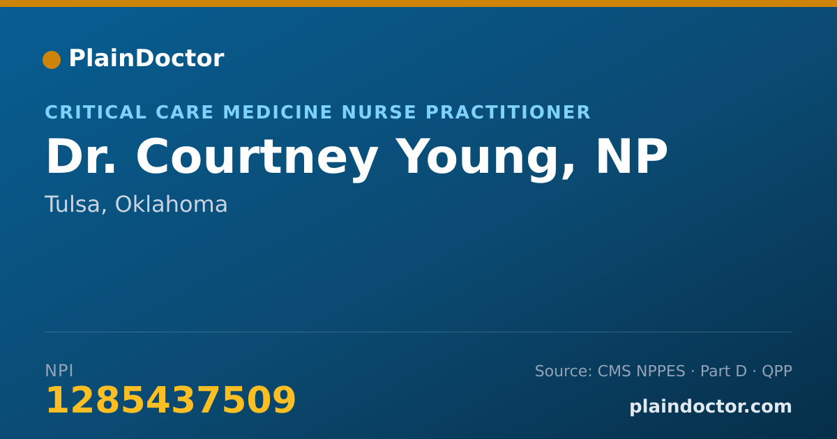 Shareable card for Courtney Young, NP - Critical Care Medicine Nurse Practitioner, Tulsa, OK