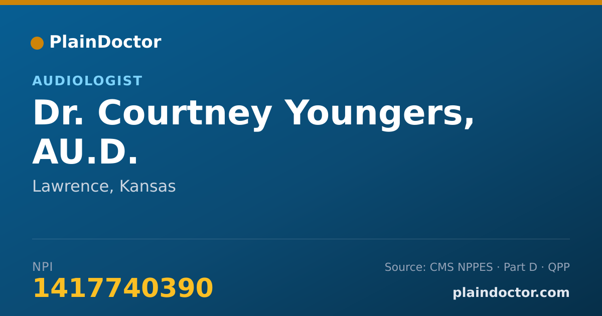 Shareable card for Courtney Youngers, AU.D. - Audiologist, Lawrence, KS
