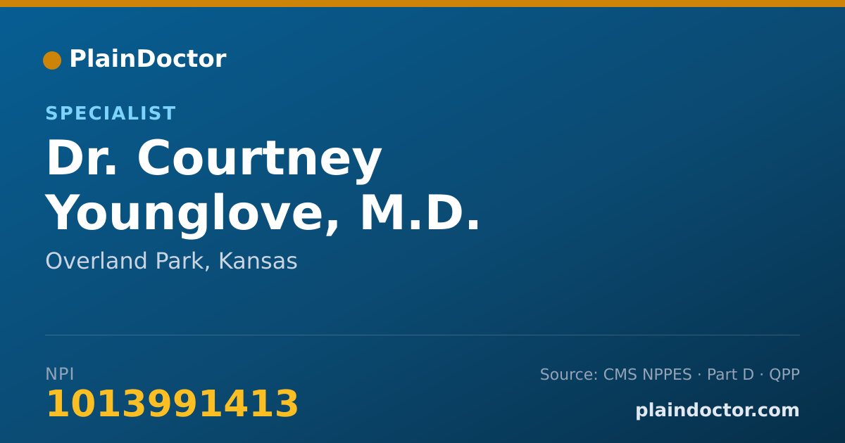 Shareable card for Courtney Younglove, M.D. - Specialist, Overland Park, KS