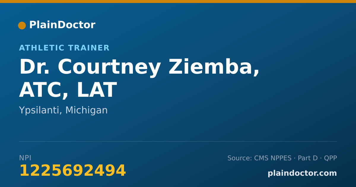 Shareable card for Courtney Ziemba, ATC, LAT - Athletic Trainer, Ypsilanti, MI