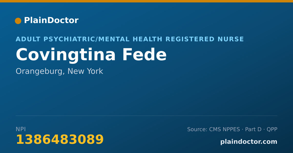 Shareable card for Covingtina Fede - Adult Psychiatric/Mental Health Registered Nurse, Orangeburg, NY