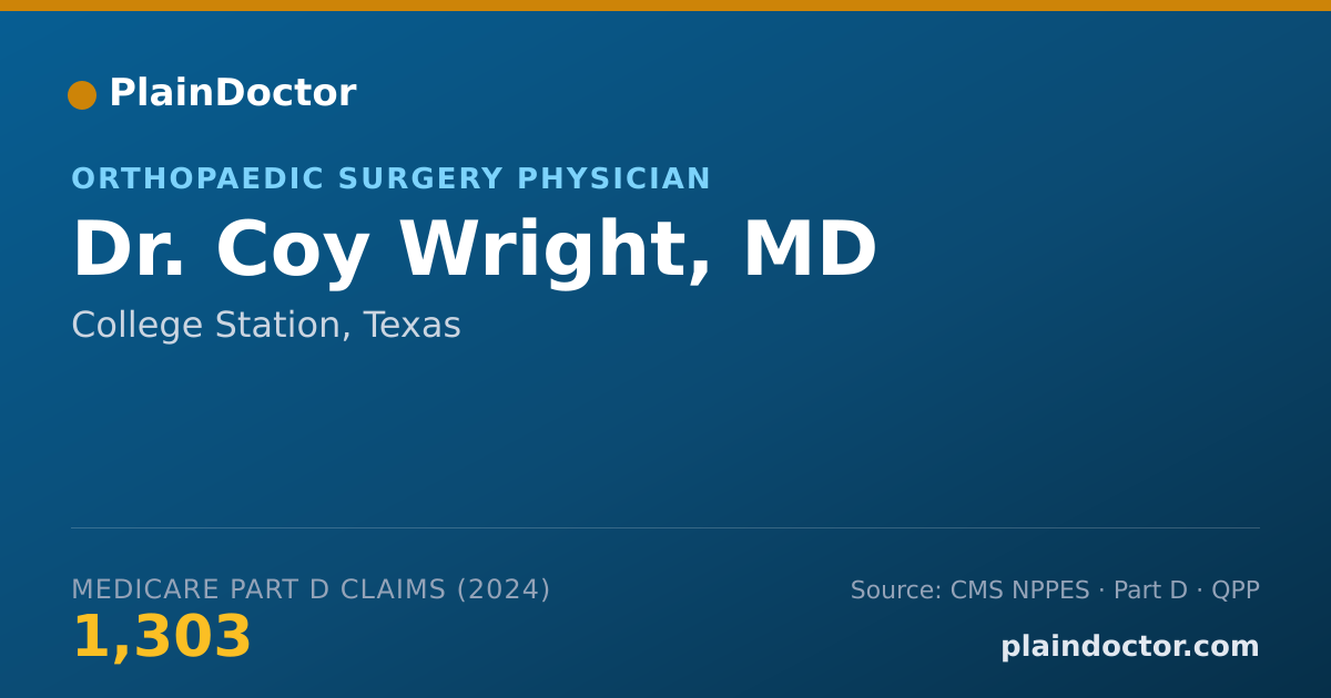 Shareable card for Coy Wright, MD - Orthopaedic Surgery Physician, College Station, TX