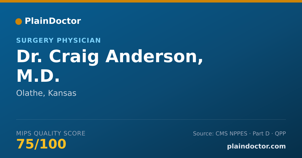 Shareable card for Craig Anderson, M.D. - Surgery Physician, Olathe, KS