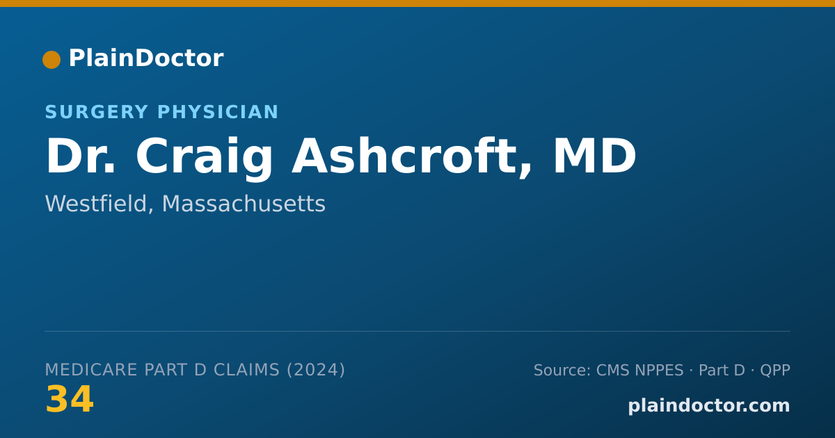 Shareable card for Craig Ashcroft, MD - Surgery Physician, Westfield, MA