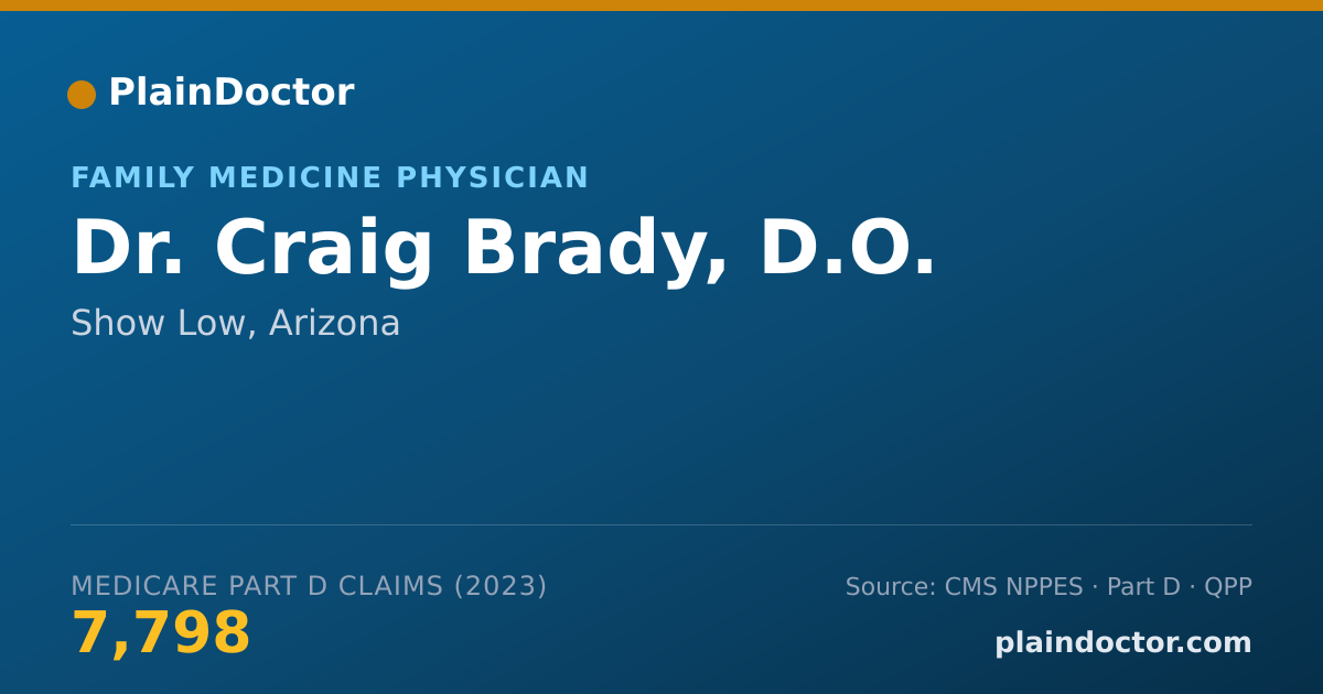 Shareable card for Craig Brady, D.O. - Family Medicine Physician, Show Low, AZ