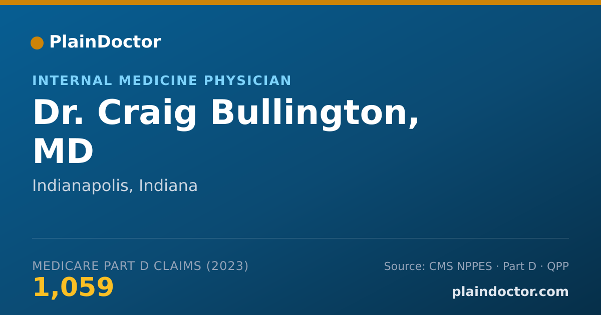 Shareable card for Craig Bullington, MD - Internal Medicine Physician, Indianapolis, IN