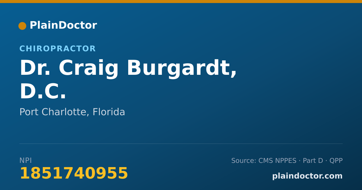 Shareable card for Craig Burgardt, D.C. - Chiropractor, Port Charlotte, FL