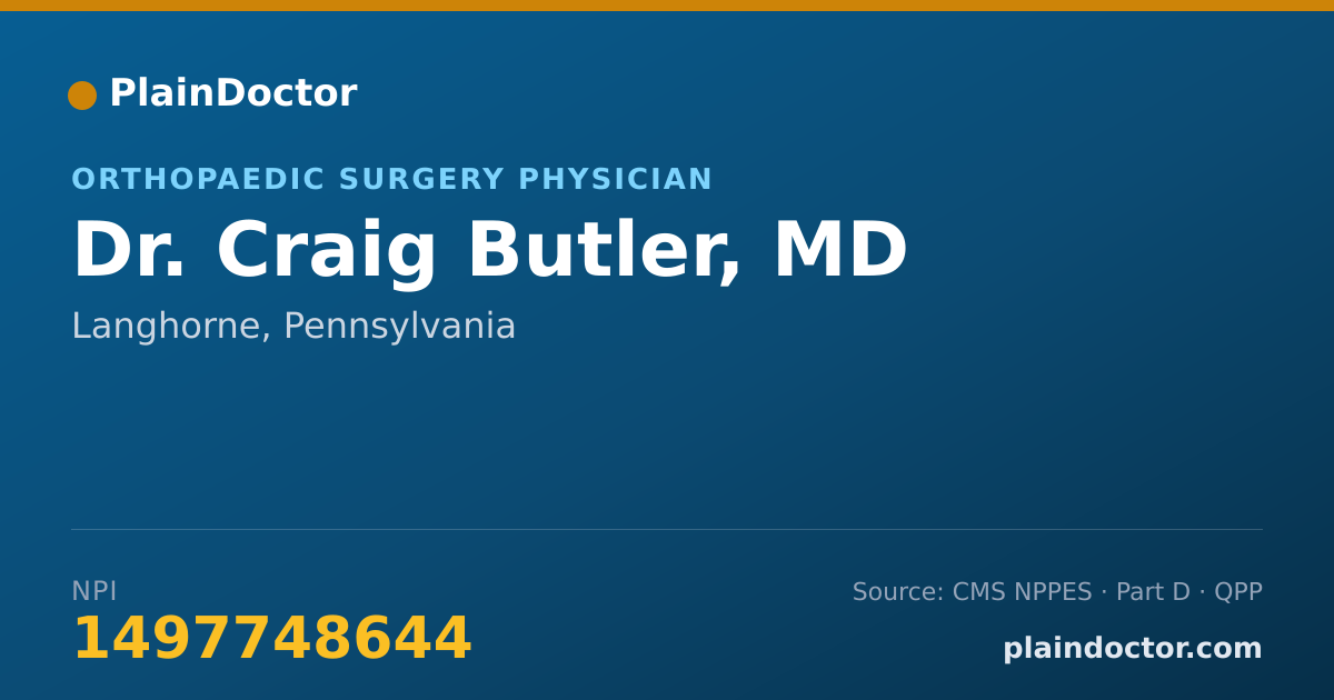 Shareable card for Craig Butler, MD - Orthopaedic Surgery Physician, Langhorne, PA
