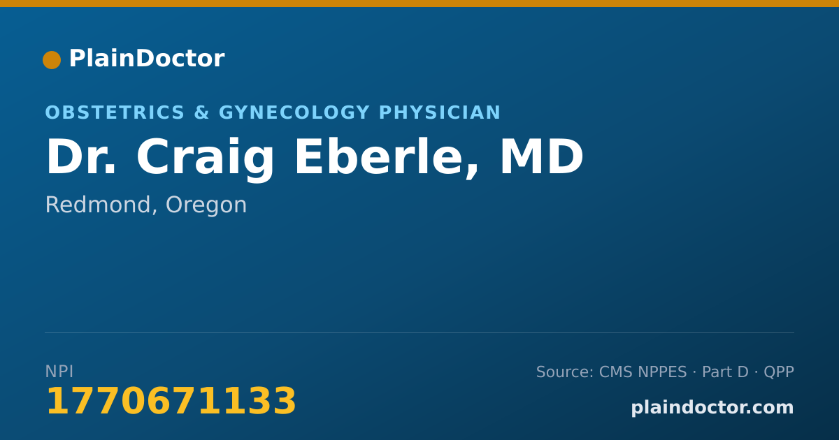 Shareable card for Craig Eberle, MD - Obstetrics & Gynecology Physician, Redmond, OR
