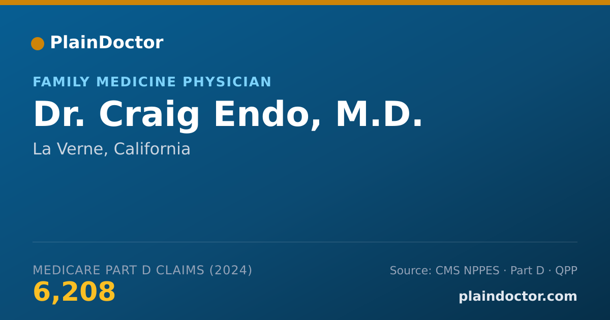 Shareable card for Craig Endo, M.D. - Family Medicine Physician, La Verne, CA