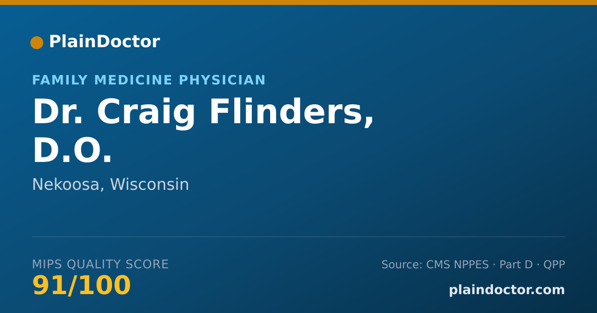 Shareable card for Craig Flinders, D.O. - Family Medicine Physician, Nekoosa, WI