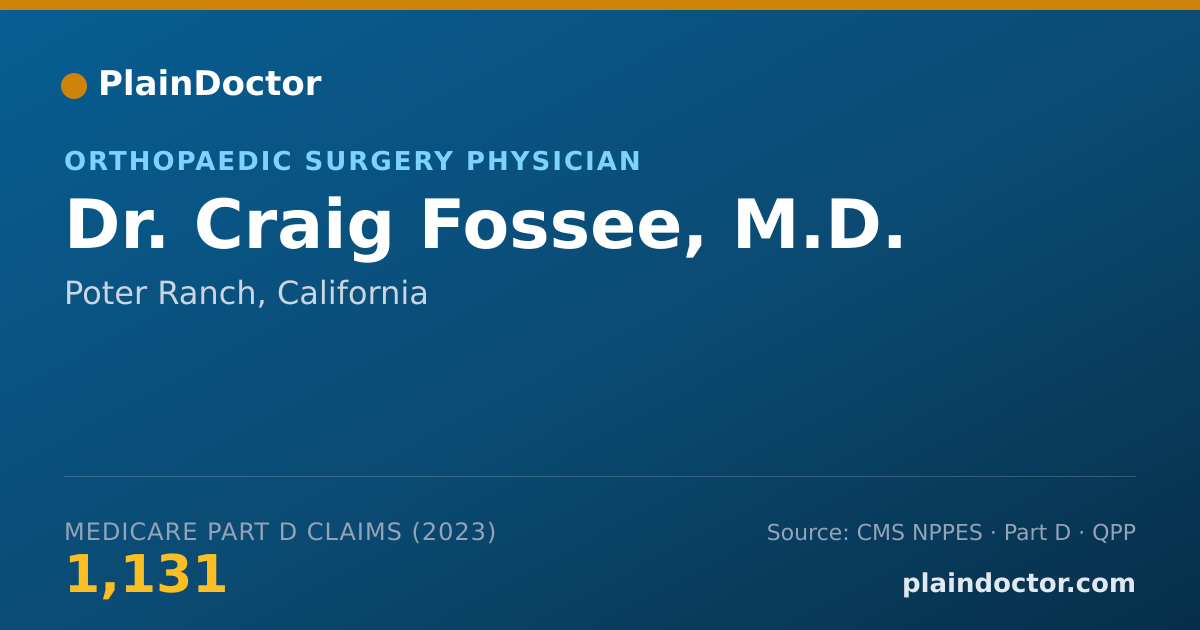 Shareable card for Craig Fossee, M.D. - Orthopaedic Surgery Physician, Poter Ranch, CA