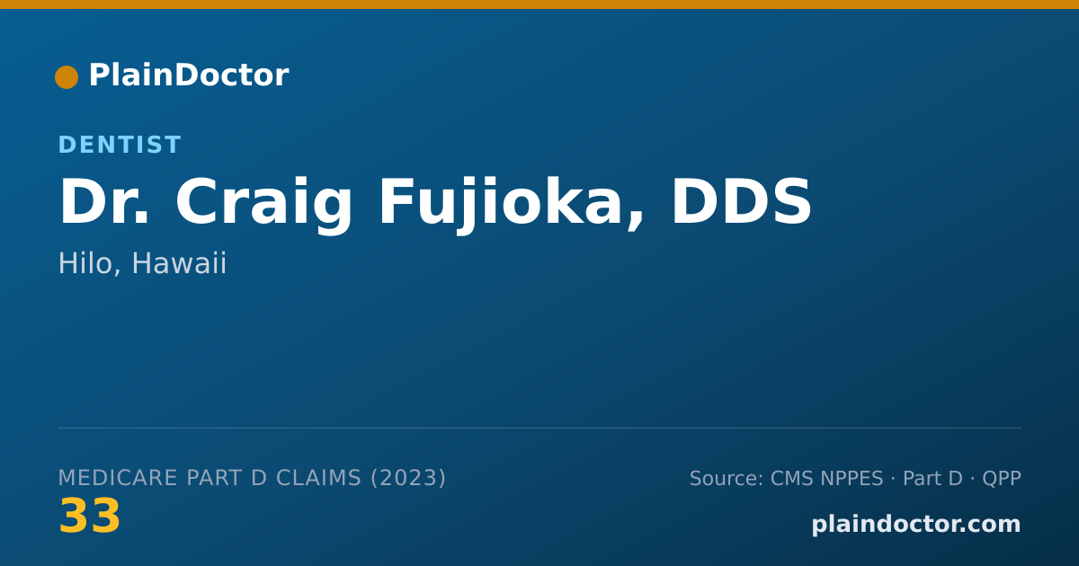 Shareable card for Craig Fujioka, DDS - Dentist, Hilo, HI