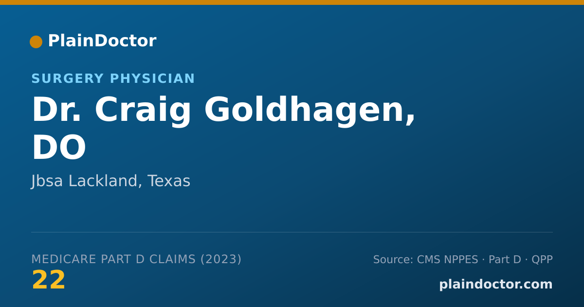 Shareable card for Craig Goldhagen, DO - Surgery Physician, Jbsa Lackland, TX