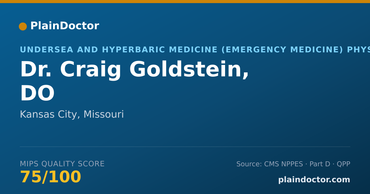 Shareable card for Craig Goldstein, DO - Undersea and Hyperbaric Medicine (Emergency Medicine) Physician, Kansas City, MO
