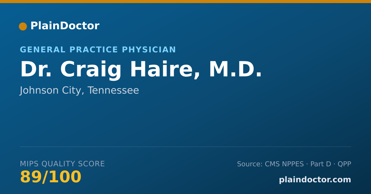 Shareable card for Craig Haire, M.D. - General Practice Physician, Johnson City, TN
