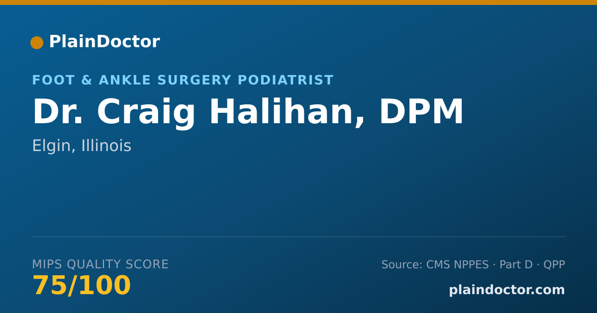 Shareable card for Craig Halihan, DPM - Foot & Ankle Surgery Podiatrist, Elgin, IL