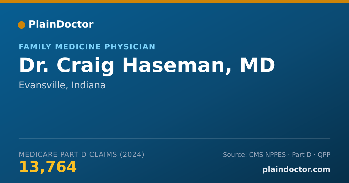 Shareable card for Craig Haseman, MD - Family Medicine Physician, Evansville, IN