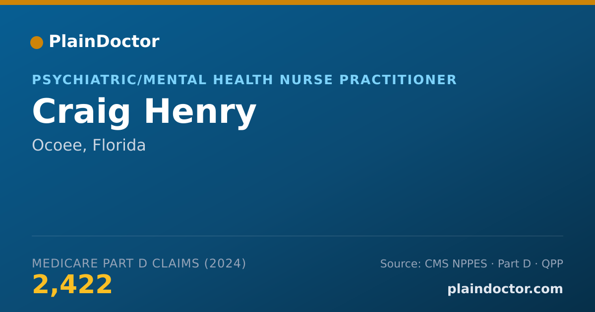 Shareable card for Craig Henry - Psychiatric/Mental Health Nurse Practitioner, Ocoee, FL