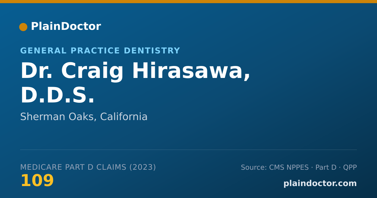 Shareable card for Craig Hirasawa, D.D.S. - General Practice Dentistry, Sherman Oaks, CA