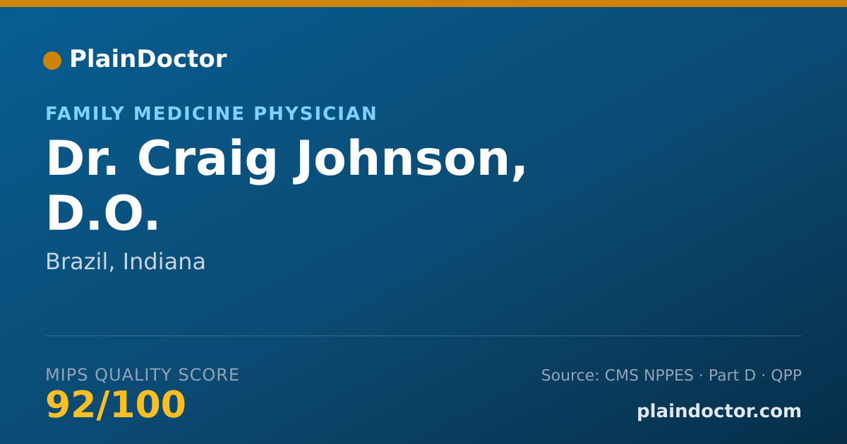 Shareable card for Craig Johnson, D.O. - Family Medicine Physician, Brazil, IN