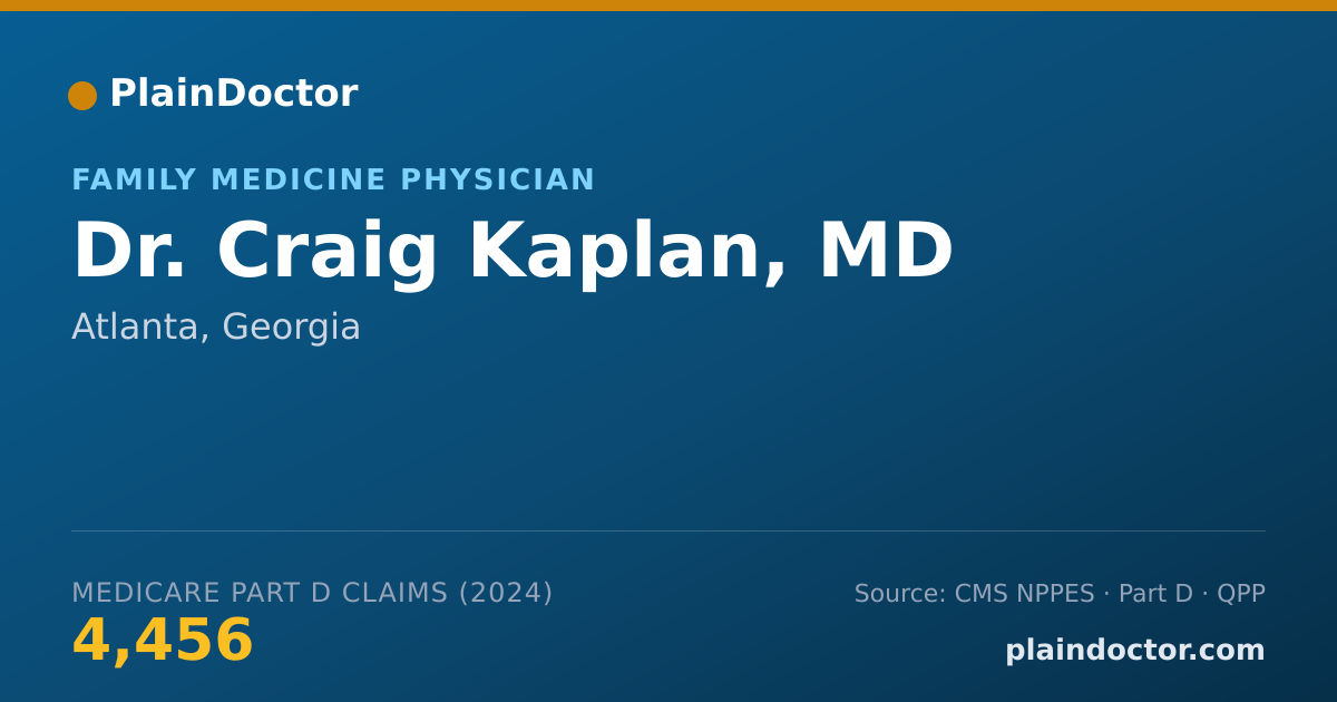 Shareable card for Craig Kaplan, MD - Family Medicine Physician, Atlanta, GA