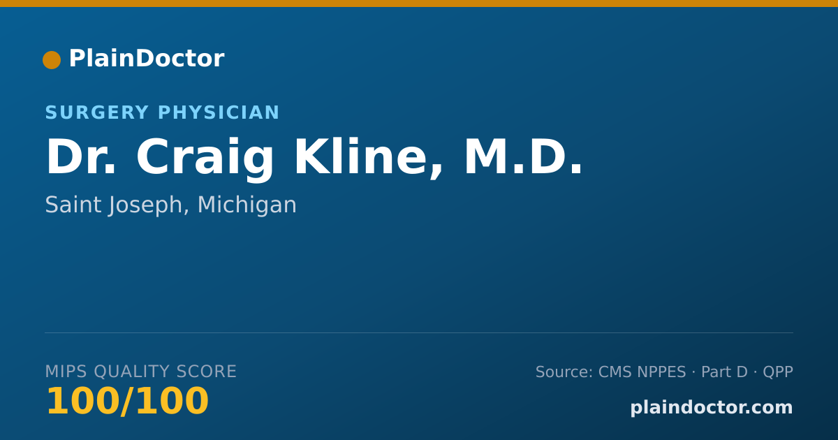 Shareable card for Craig Kline, M.D. - Surgery Physician, Saint Joseph, MI