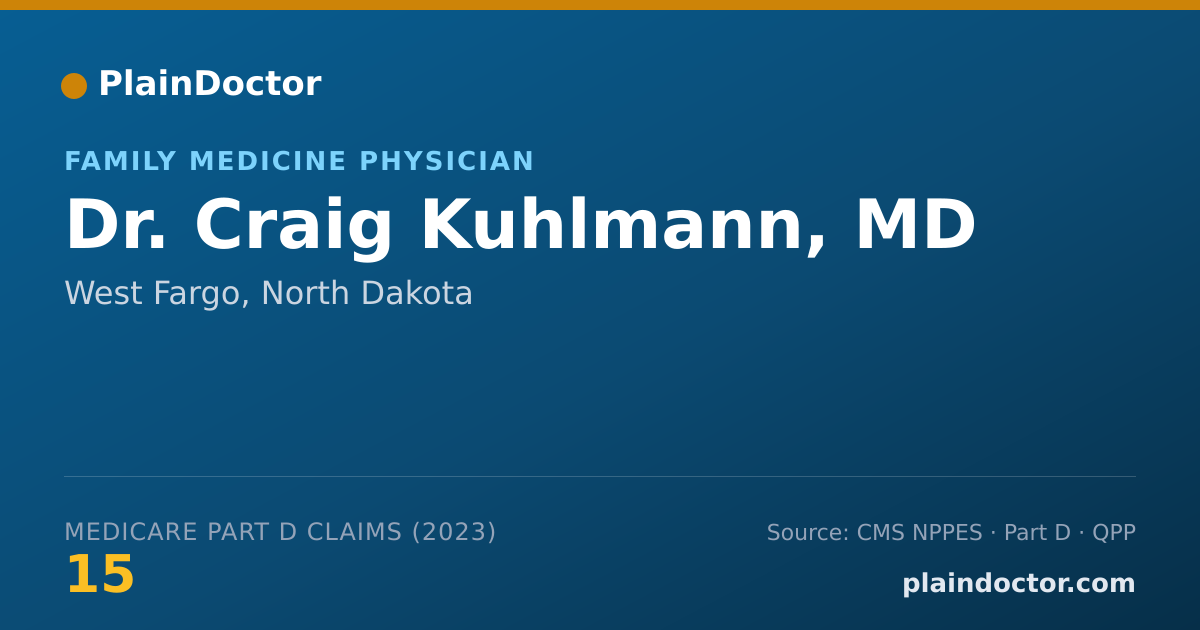 Shareable card for Craig Kuhlmann, MD - Family Medicine Physician, West Fargo, ND