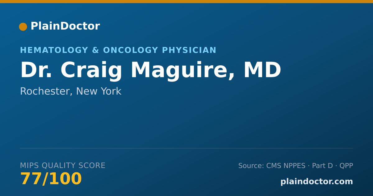 Shareable card for Craig Maguire, MD - Hematology & Oncology Physician, Rochester, NY