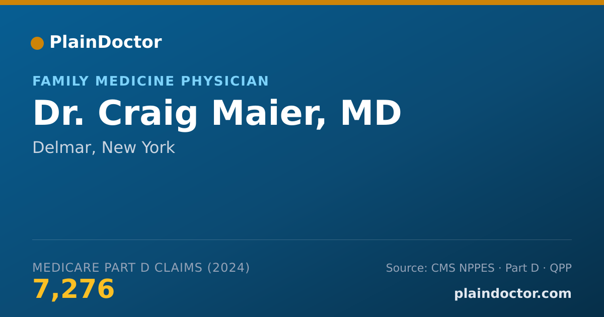 Shareable card for Craig Maier, MD - Family Medicine Physician, Delmar, NY