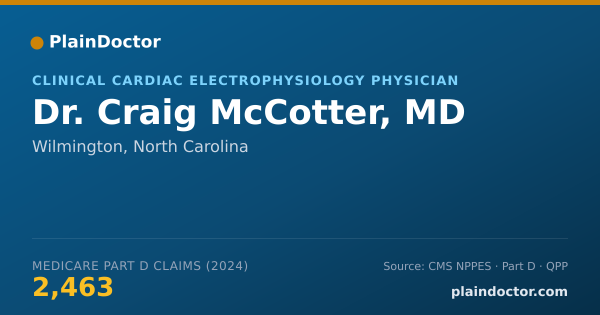 Shareable card for Craig McCotter, MD - Clinical Cardiac Electrophysiology Physician, Wilmington, NC